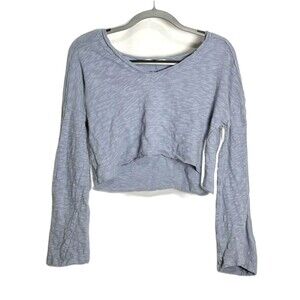 Altar'd State Wide Neck Cropped Long-Sleeved Shirt